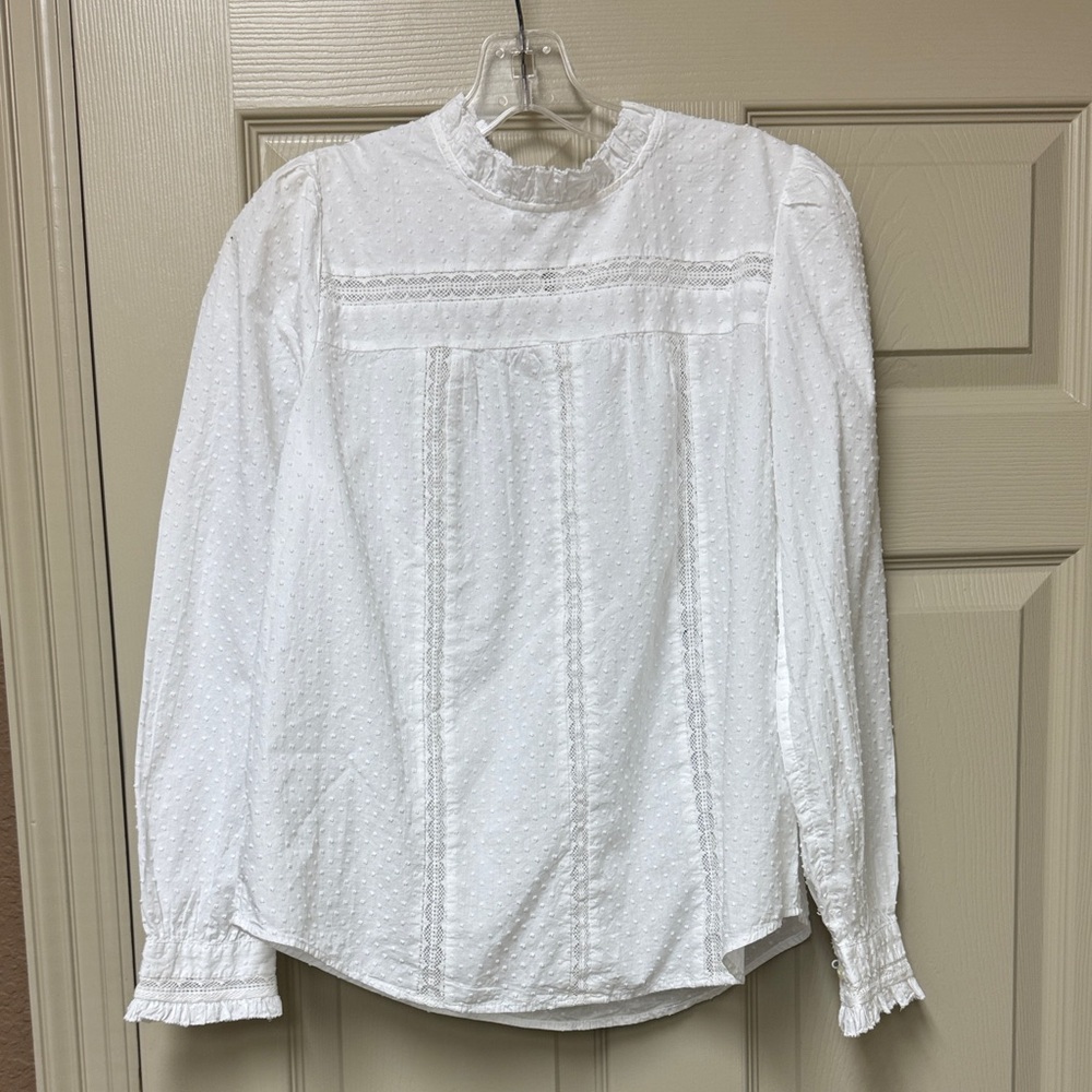 NWT Loft dotted ruffle blouse